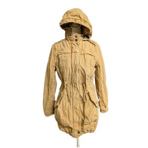 American Eagle Utility Anorak Jacket Men's Size XS Hooded Tan Cargo Coat Safari